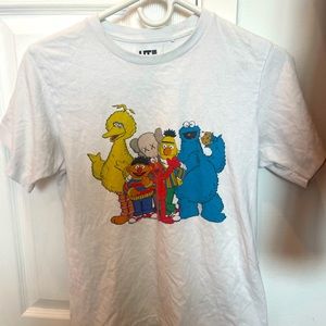 KAWS x Uniqlo x Sesame Street Group Tee (Size XXS) WORTH UP TO - 180